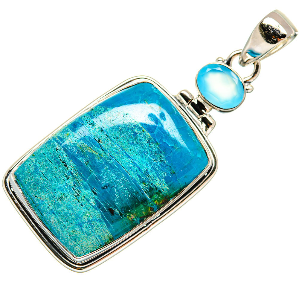 Chrysocolla Pendants handcrafted by Ana Silver Co - PD23845 - Photo 2