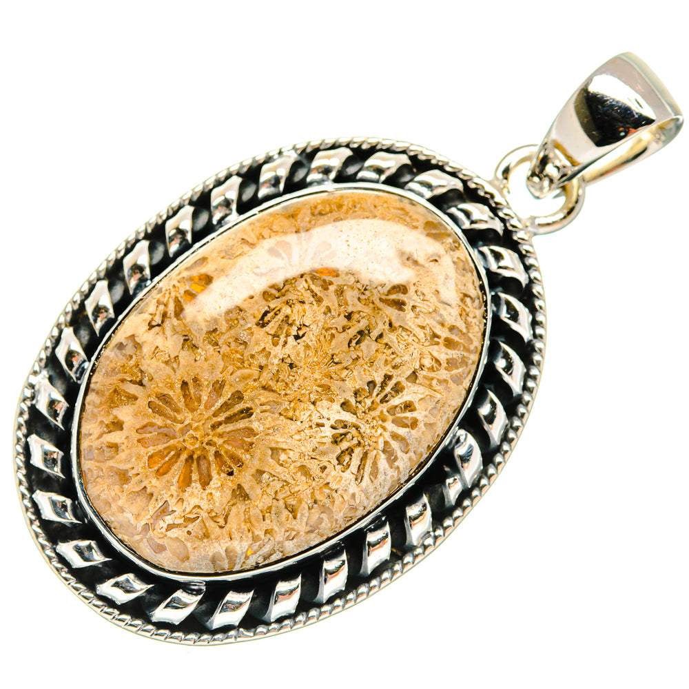 Fossil Coral Pendants handcrafted by Ana Silver Co - PD23867 - Photo 2