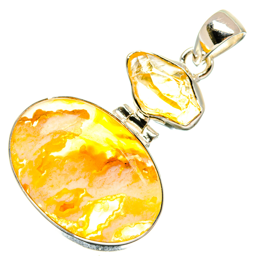 Indonesian Plume Agate Pendants handcrafted by Ana Silver Co - PD23869 - Photo 2