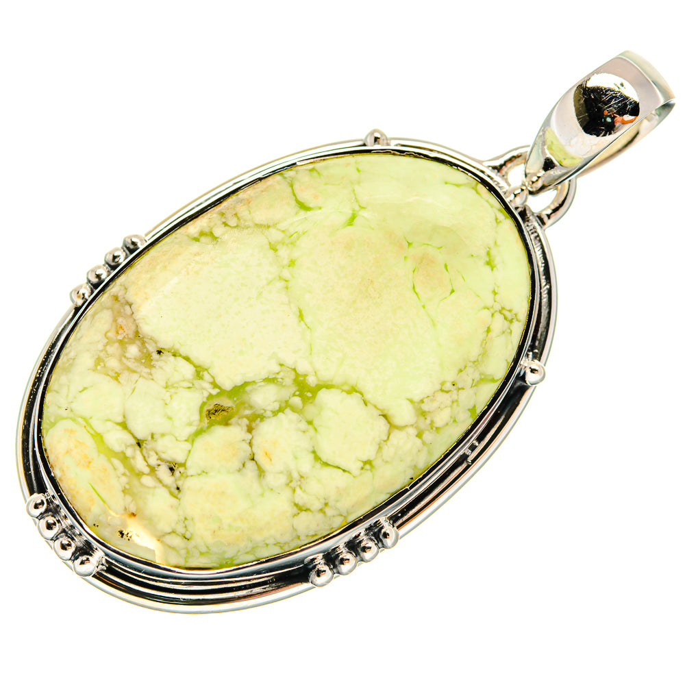 Lemon Chrysoprase Pendants handcrafted by Ana Silver Co - PD23889 - Photo 2