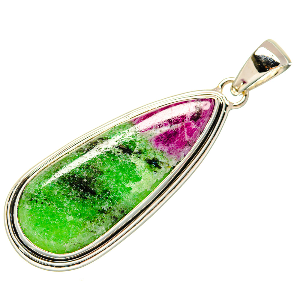 Ruby Zoisite Pendants handcrafted by Ana Silver Co - PD23905 - Photo 2