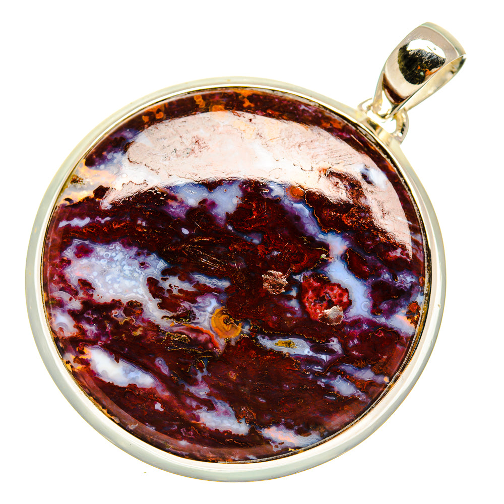 Indonesian Plume Agate Pendants handcrafted by Ana Silver Co - PD23908 - Photo 2
