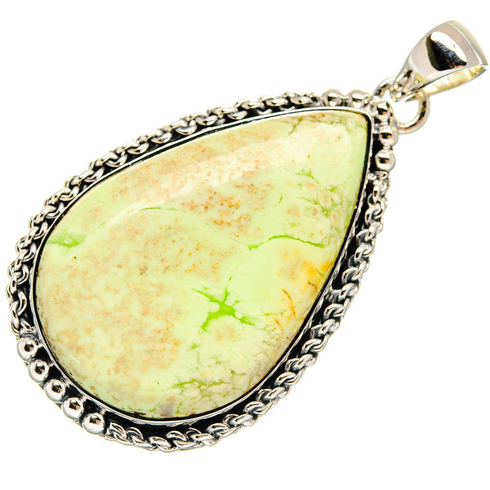 Lemon Chrysoprase Pendants handcrafted by Ana Silver Co - PD23914 - Photo 2