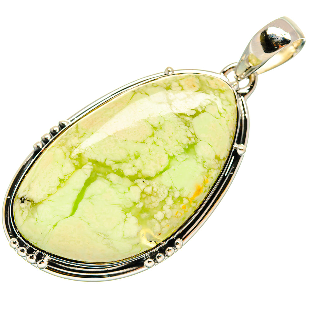Lemon Chrysoprase Pendants handcrafted by Ana Silver Co - PD23921 - Photo 2