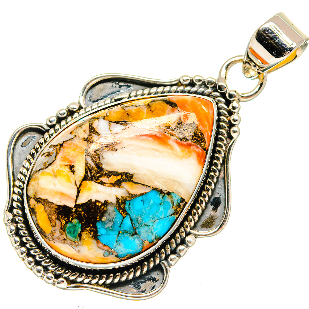 Spiny Oyster Turquoise Pendants handcrafted by Ana Silver Co - PD23971 - Photo 2