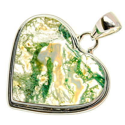 Green Moss Agate Pendants handcrafted by Ana Silver Co - PD23995 - Photo 2