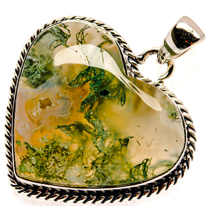Green Moss Agate Pendants handcrafted by Ana Silver Co - PD24009 - Photo 2