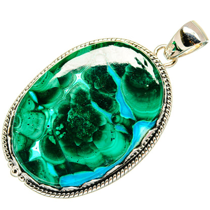 Malachite In Chrysocolla Pendants handcrafted by Ana Silver Co - PD24017 - Photo 2