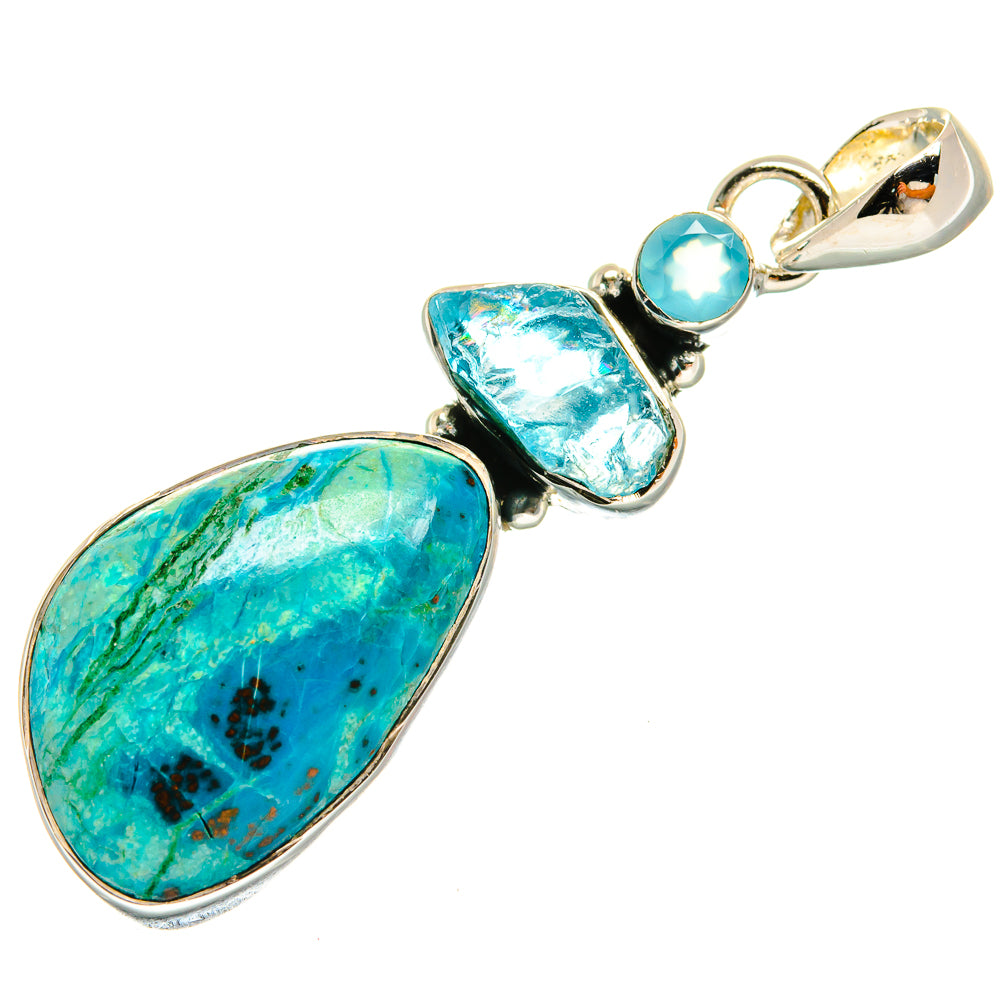 Chrysocolla Pendants handcrafted by Ana Silver Co - PD24058 - Photo 2