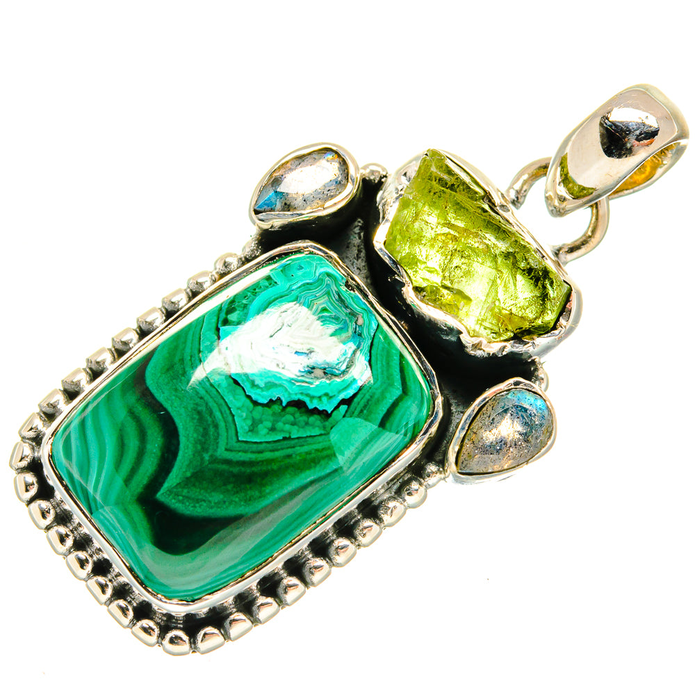 Malachite Pendants handcrafted by Ana Silver Co - PD24061 - Photo 2