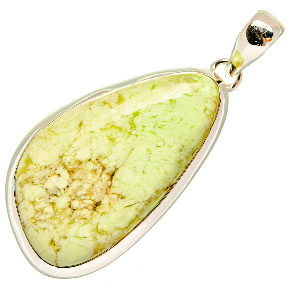 Lemon Chrysoprase Pendants handcrafted by Ana Silver Co - PD24074 - Photo 2