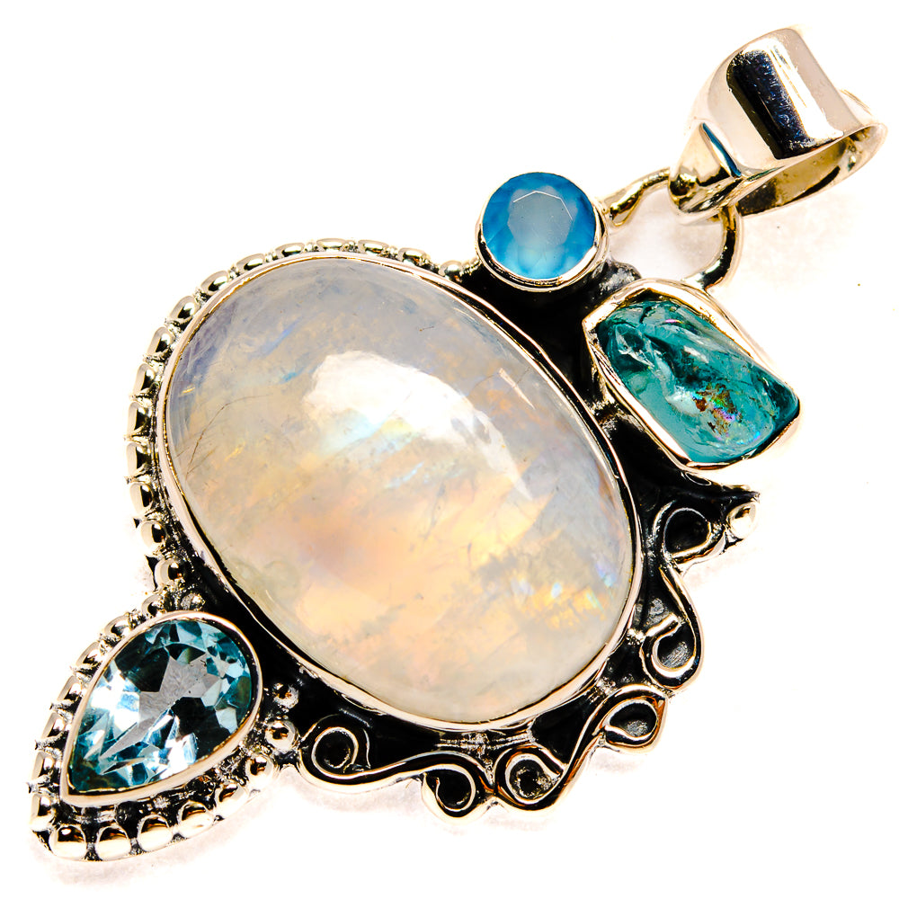 Rainbow Moonstone Pendants handcrafted by Ana Silver Co - PD24096 - Photo 2