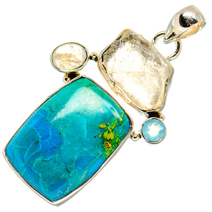 Chrysocolla Pendants handcrafted by Ana Silver Co - PD24158 - Photo 2
