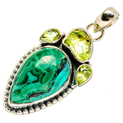 Malachite In Chrysocolla Pendants handcrafted by Ana Silver Co - PD24187 - Photo 2