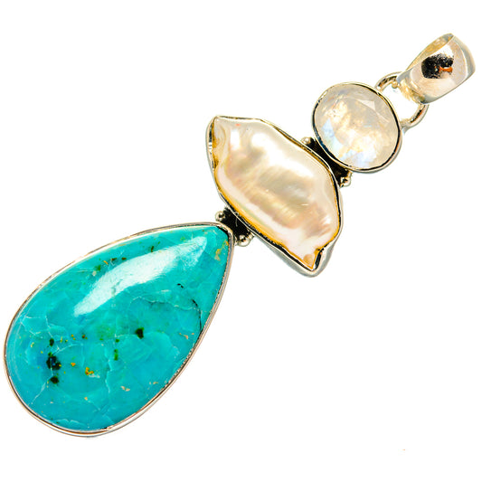 Chrysocolla Pendants handcrafted by Ana Silver Co - PD24206 - Photo 2