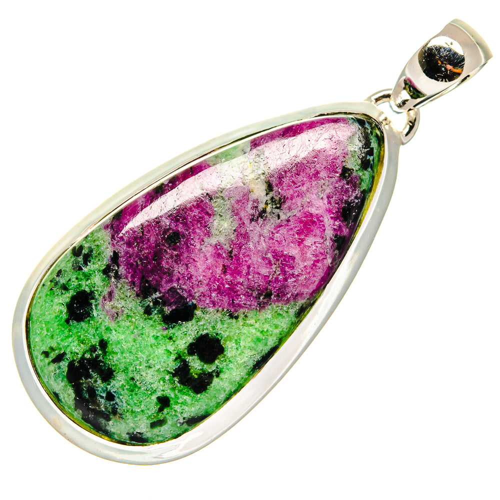 Ruby Zoisite Pendants handcrafted by Ana Silver Co - PD24241 - Photo 2