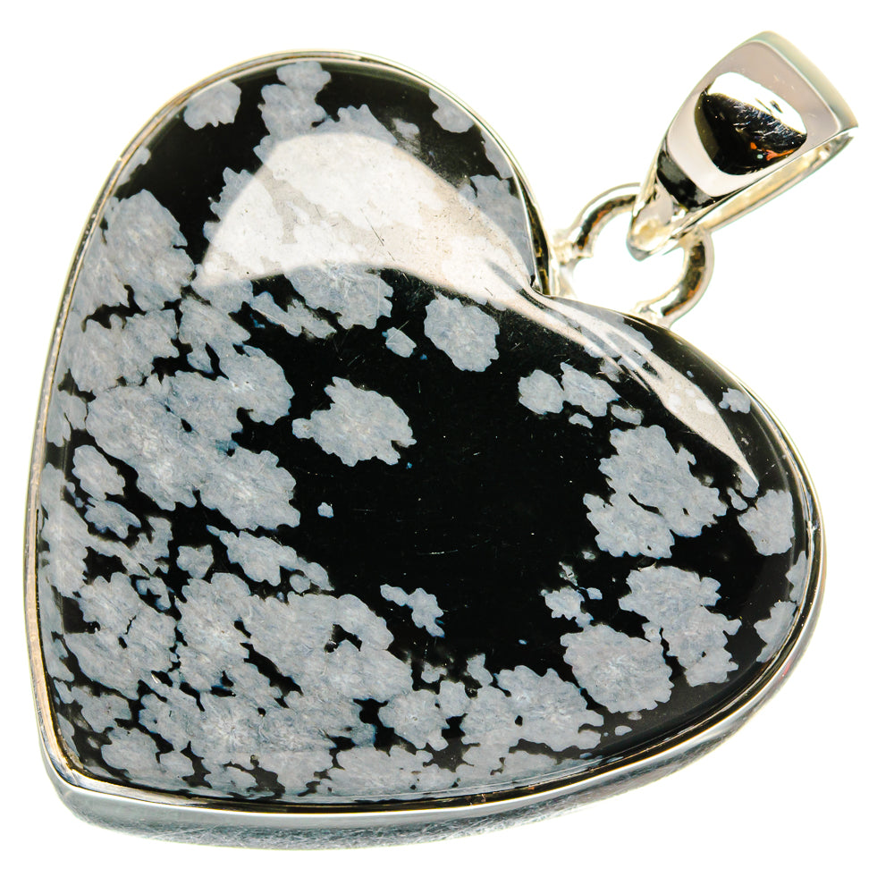 Snowflake Obsidian Pendants handcrafted by Ana Silver Co - PD24244 - Photo 2