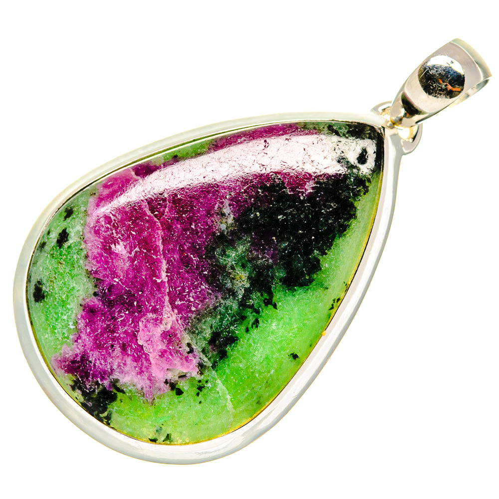 Ruby Zoisite Pendants handcrafted by Ana Silver Co - PD24246 - Photo 2
