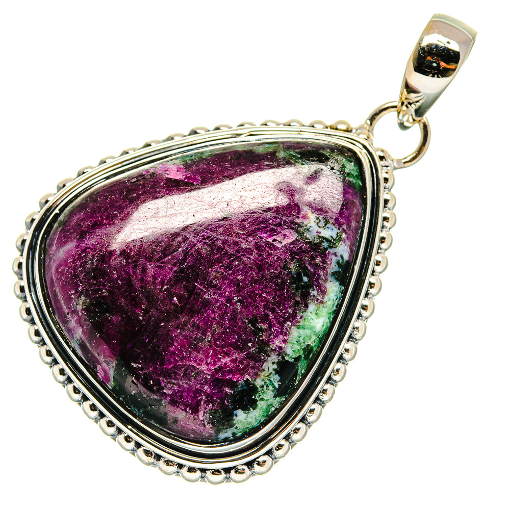 Ruby Zoisite Pendants handcrafted by Ana Silver Co - PD24262 - Photo 2