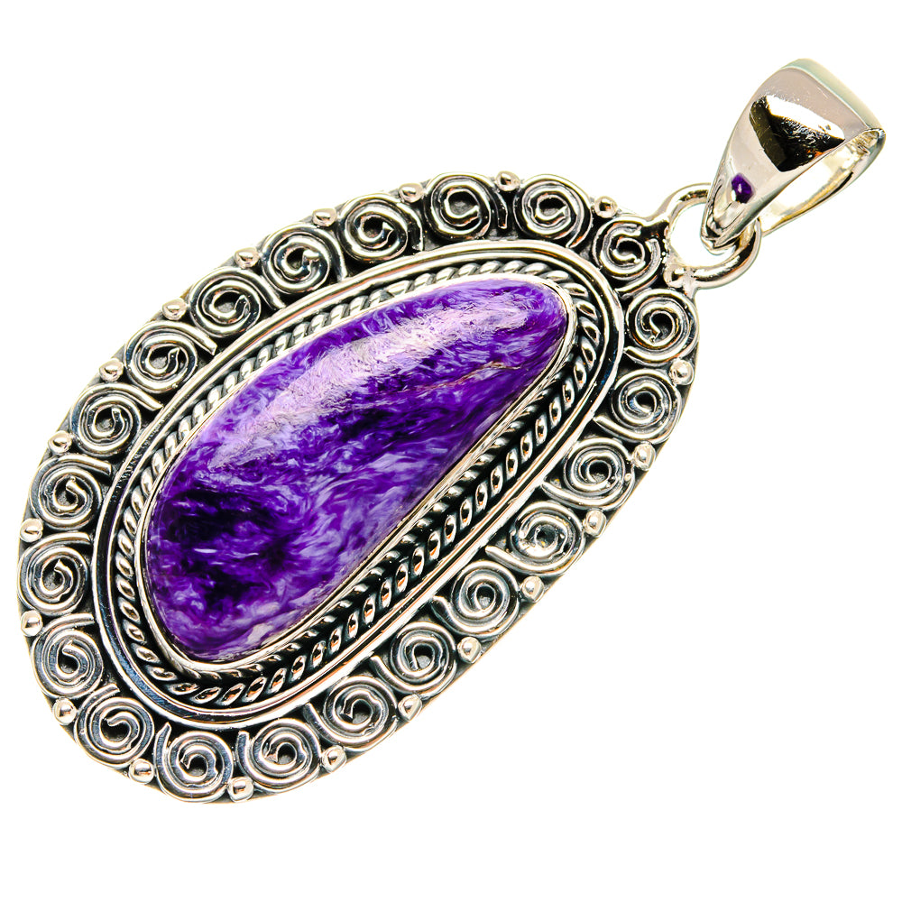 Charoite Pendants handcrafted by Ana Silver Co - PD24276 - Photo 2