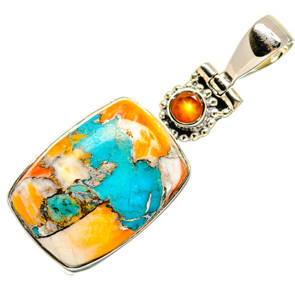 Spiny Oyster Turquoise Pendants handcrafted by Ana Silver Co - PD24281 - Photo 2