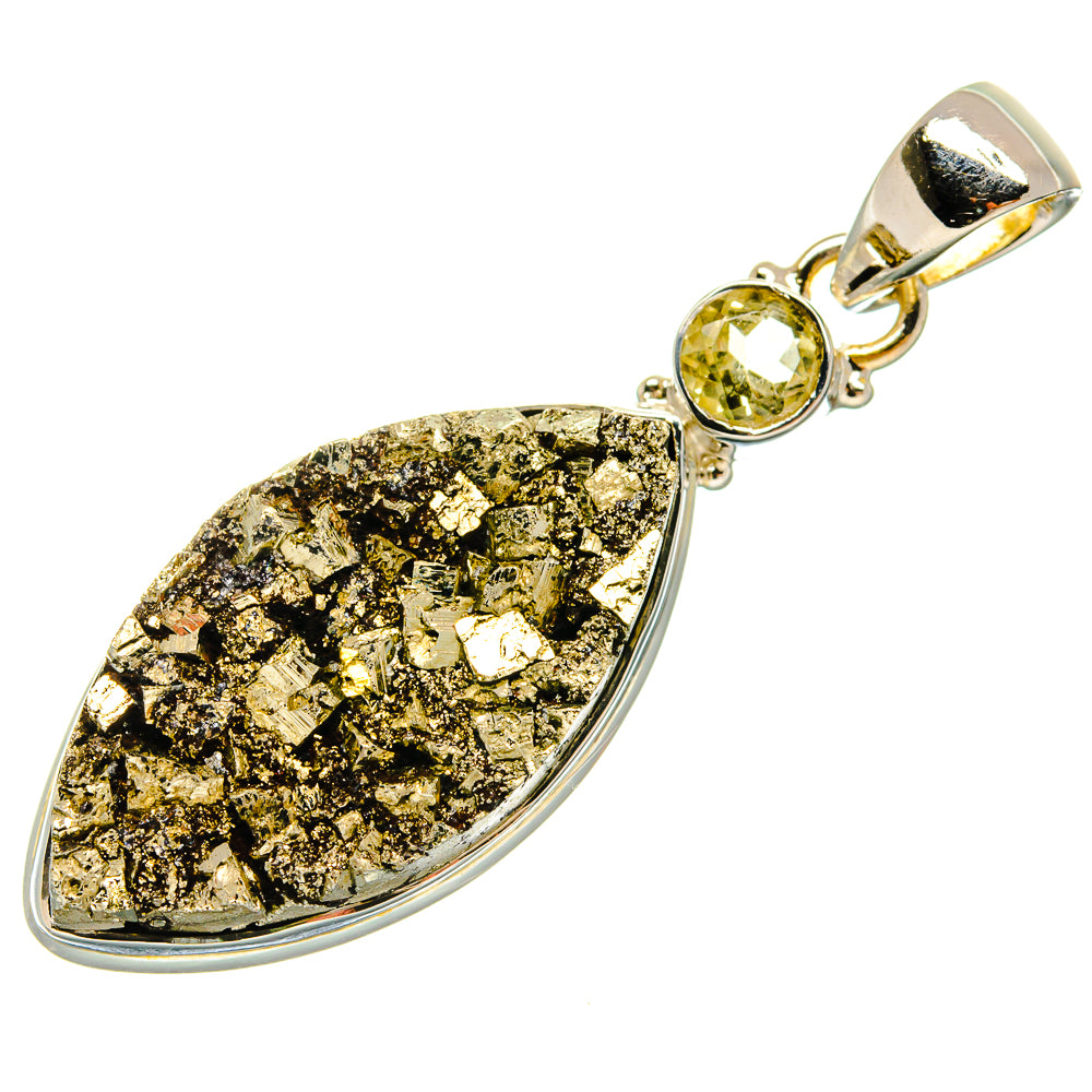 Pyrite Pendants handcrafted by Ana Silver Co - PD24295 - Photo 2