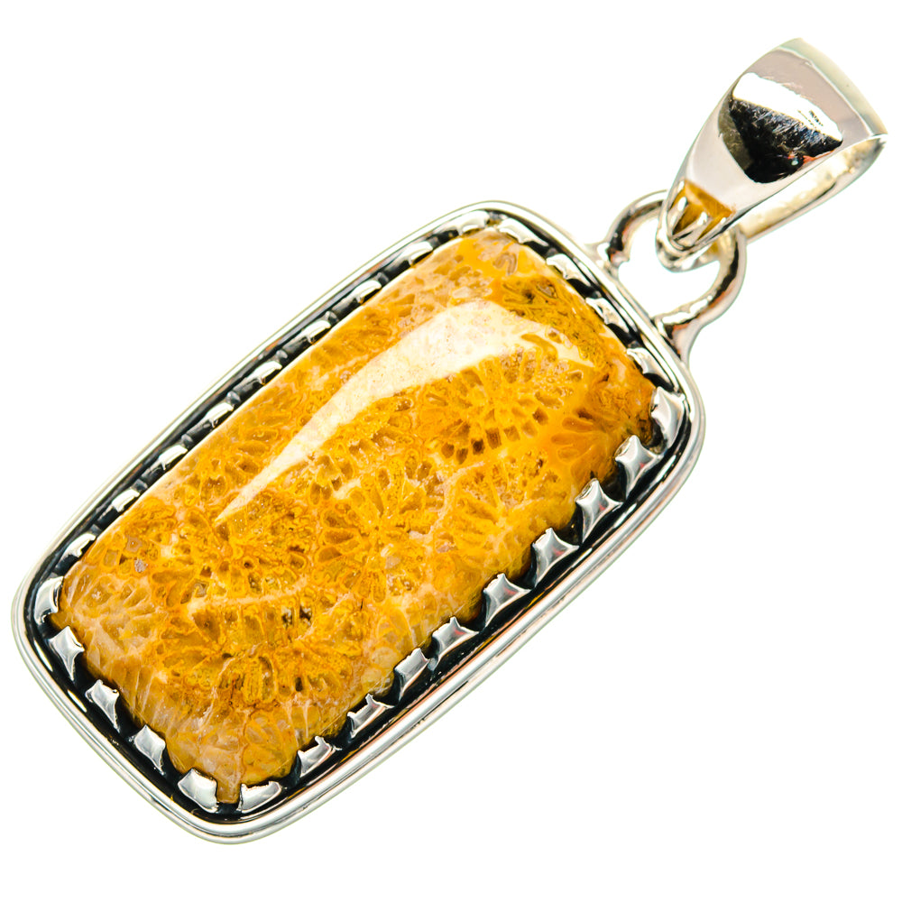 Fossil Coral Pendants handcrafted by Ana Silver Co - PD24323 - Photo 2
