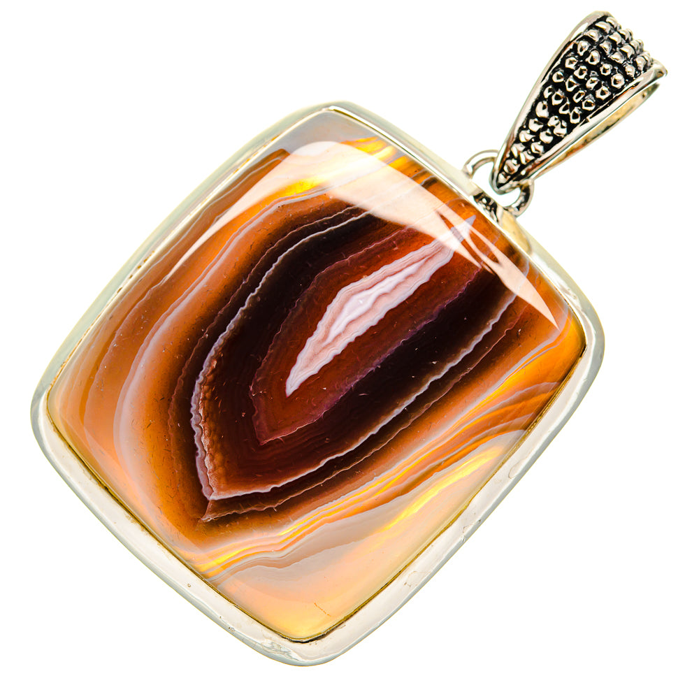 Botswana Agate Pendants handcrafted by Ana Silver Co - PD24338 - Photo 2