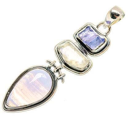 Blue Lace Agate Pendants handcrafted by Ana Silver Co - PD24364 - Photo 2