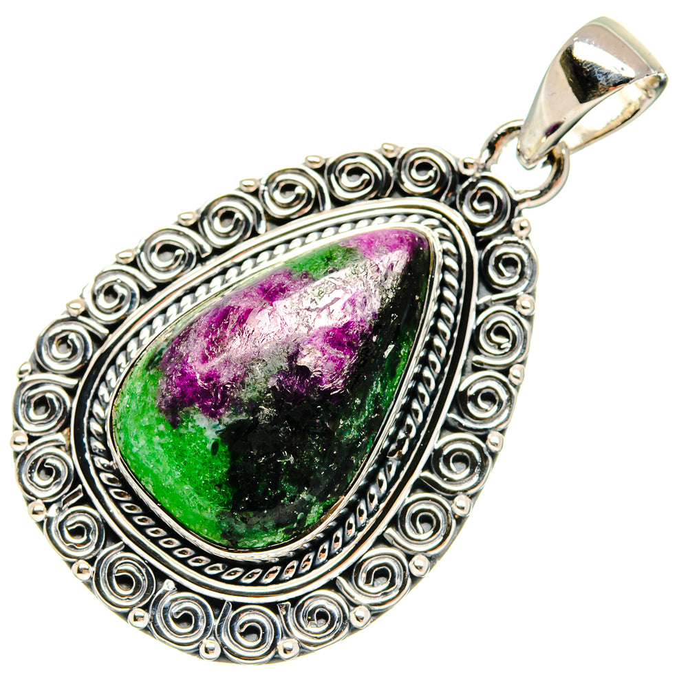 Ruby Zoisite Pendants handcrafted by Ana Silver Co - PD24410 - Photo 2