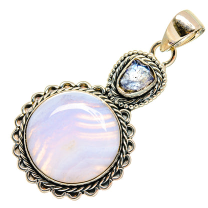Blue Lace Agate Pendants handcrafted by Ana Silver Co - PD24424 - Photo 2