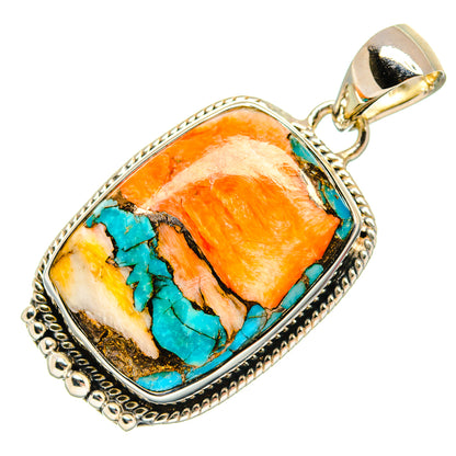 Spiny Oyster Turquoise Pendants handcrafted by Ana Silver Co - PD24442 - Photo 2