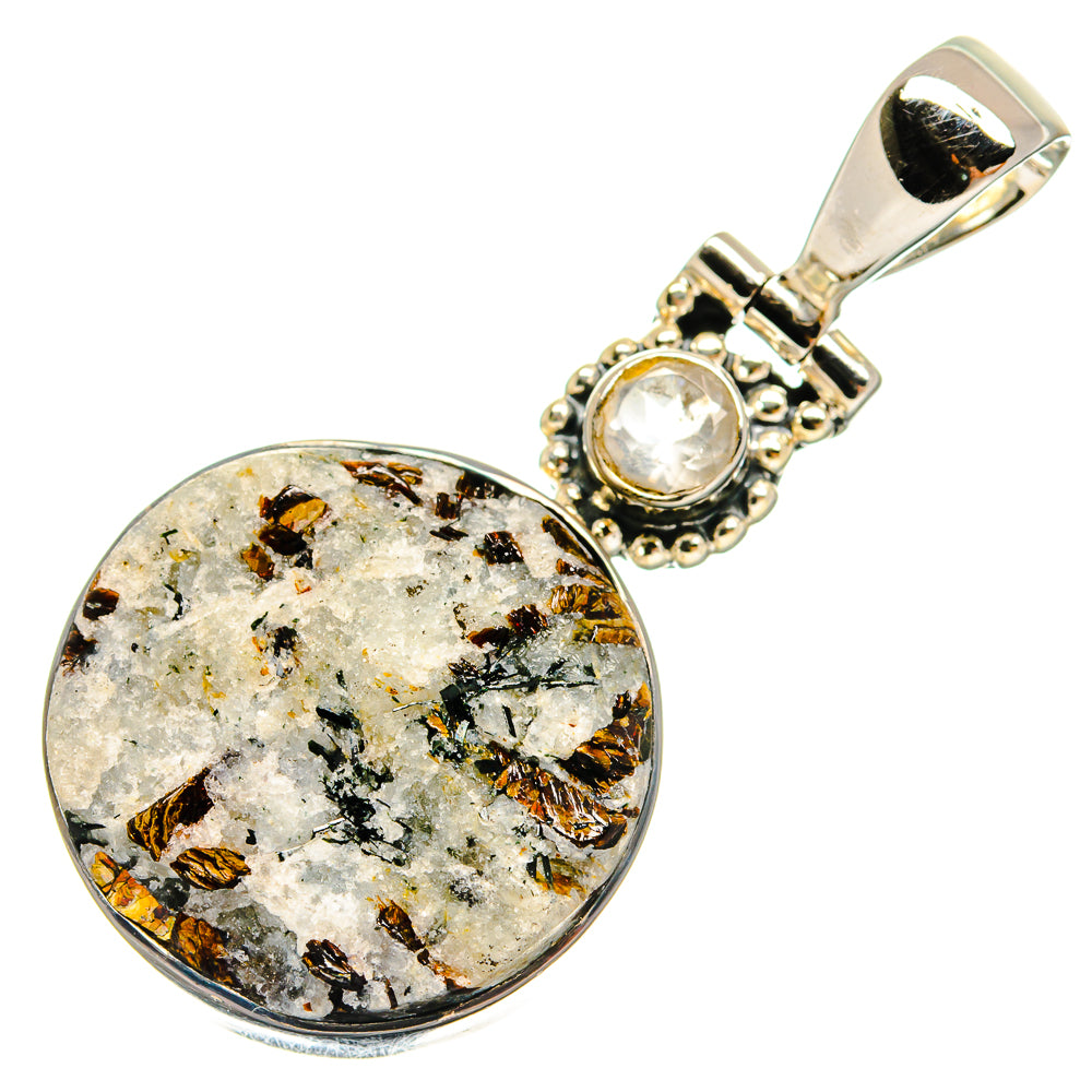 Astrophyllite, White Quartz Pendants handcrafted by Ana Silver Co - PD24443 - Photo 2