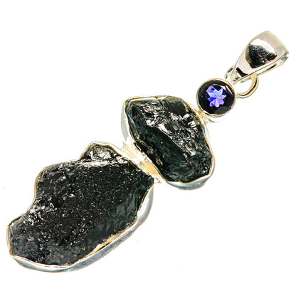 Tektite, Tanzanite Pendants handcrafted by Ana Silver Co - PD24458 - Photo 2