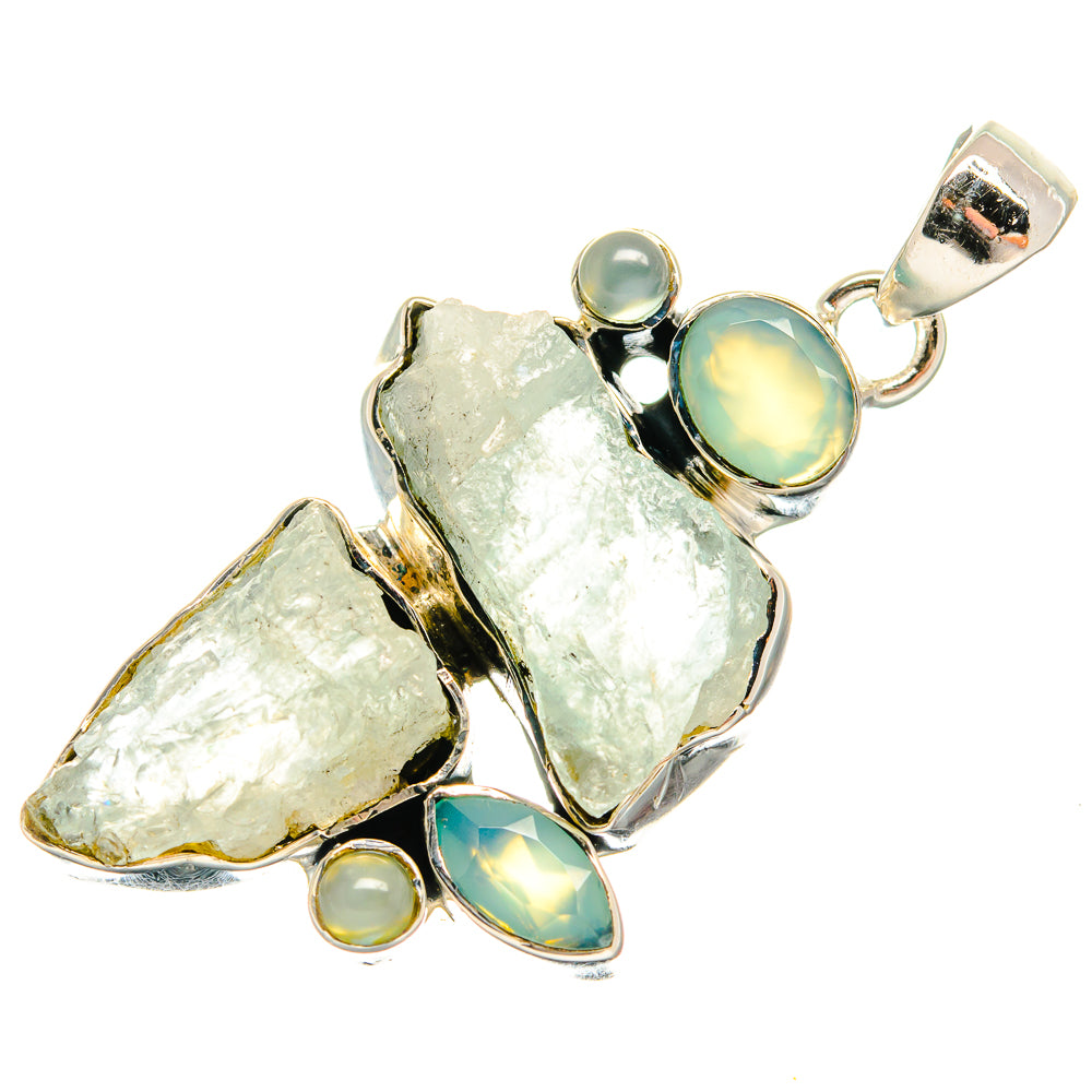 Aquamarine, Aqua Chalcedony Pendants handcrafted by Ana Silver Co - PD24487 - Photo 2
