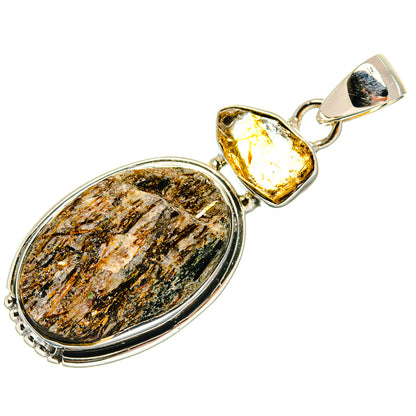 Astrophyllite, Citrine Pendants handcrafted by Ana Silver Co - PD24498 - Photo 2
