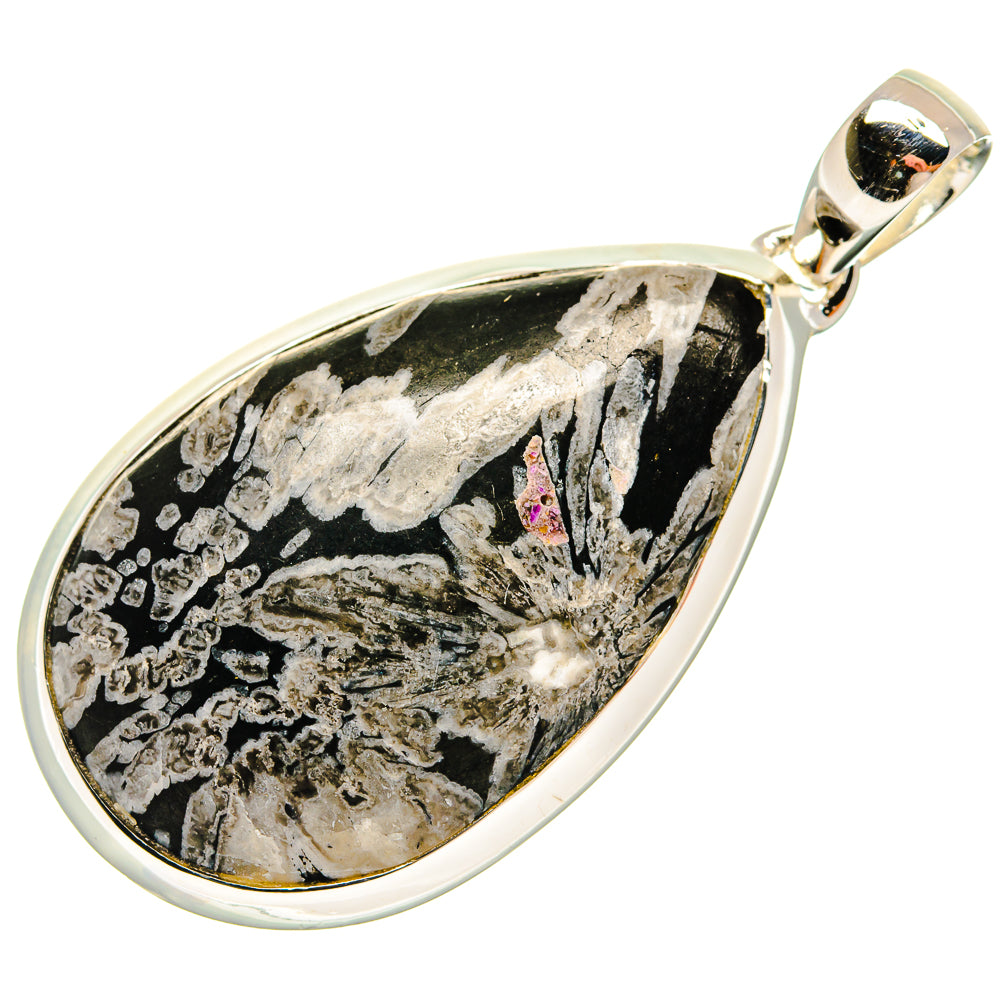 Chrysanthemum Stone Pendants handcrafted by Ana Silver Co - PD24504 - Photo 2