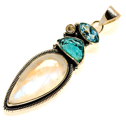 Rainbow Moonstone, Apatite Pendants handcrafted by Ana Silver Co - PD24535 - Photo 2