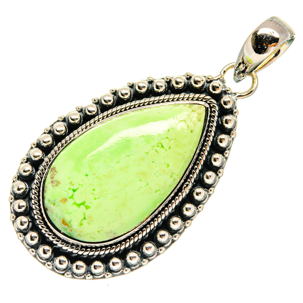 Lemon Chrysoprase Pendants handcrafted by Ana Silver Co - PD24561 - Photo 2