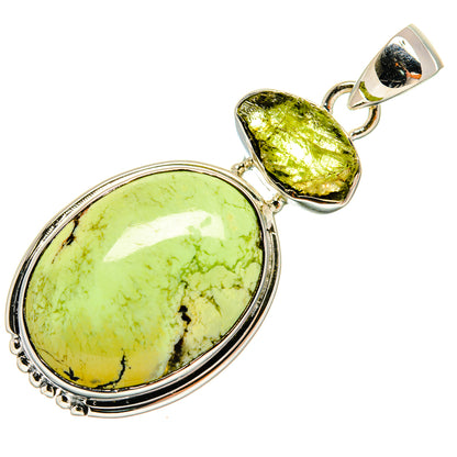 Lemon Chrysoprase Pendants handcrafted by Ana Silver Co - PD24573 - Photo 2