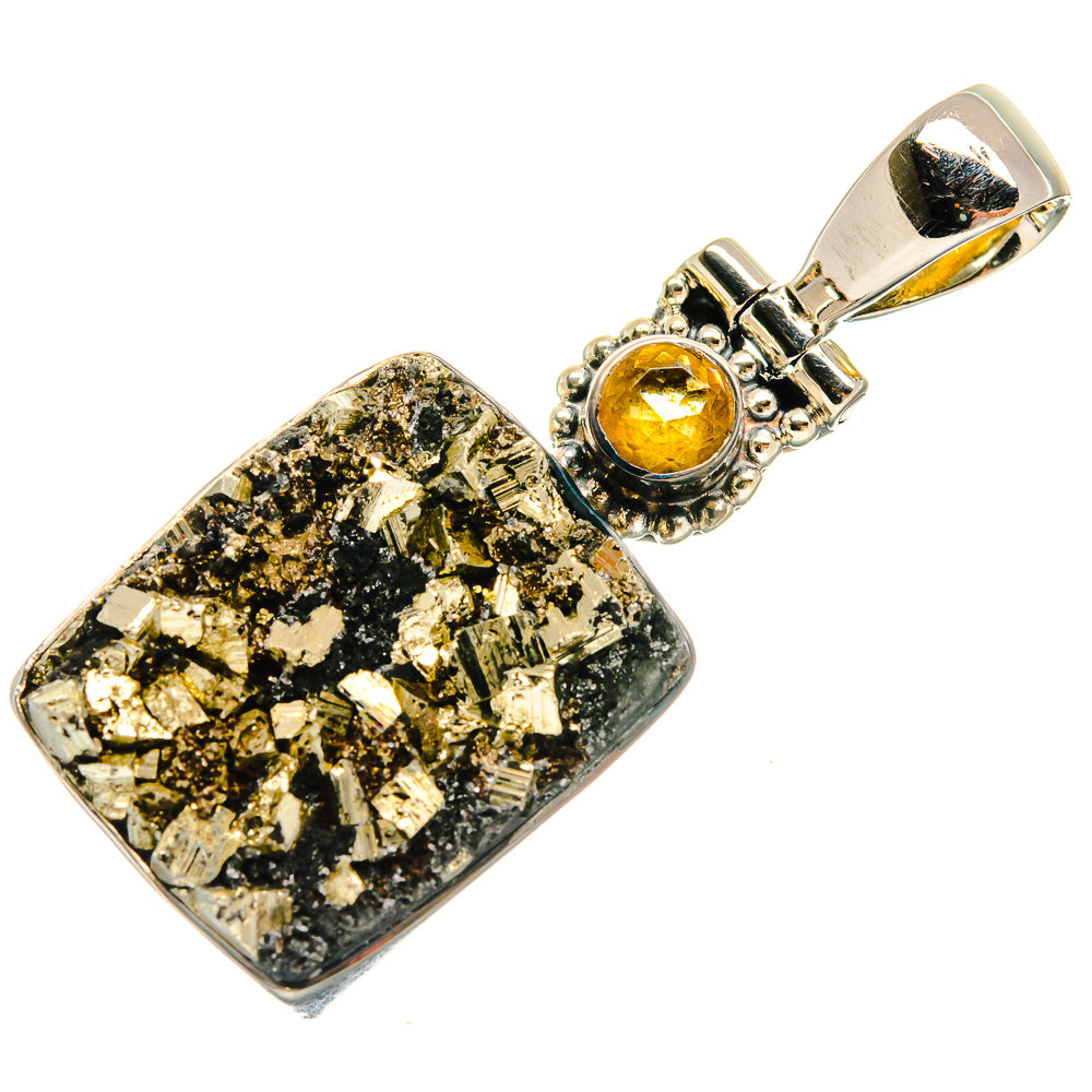 Pyrite Pendants handcrafted by Ana Silver Co - PD24588 - Photo 2