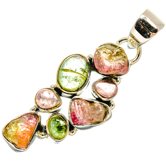 Watermelon Tourmaline Pendants handcrafted by Ana Silver Co - PD24608 - Photo 2