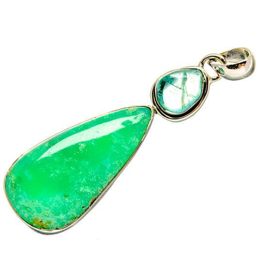 Chrysoprase Pendants handcrafted by Ana Silver Co - PD24643 - Photo 2