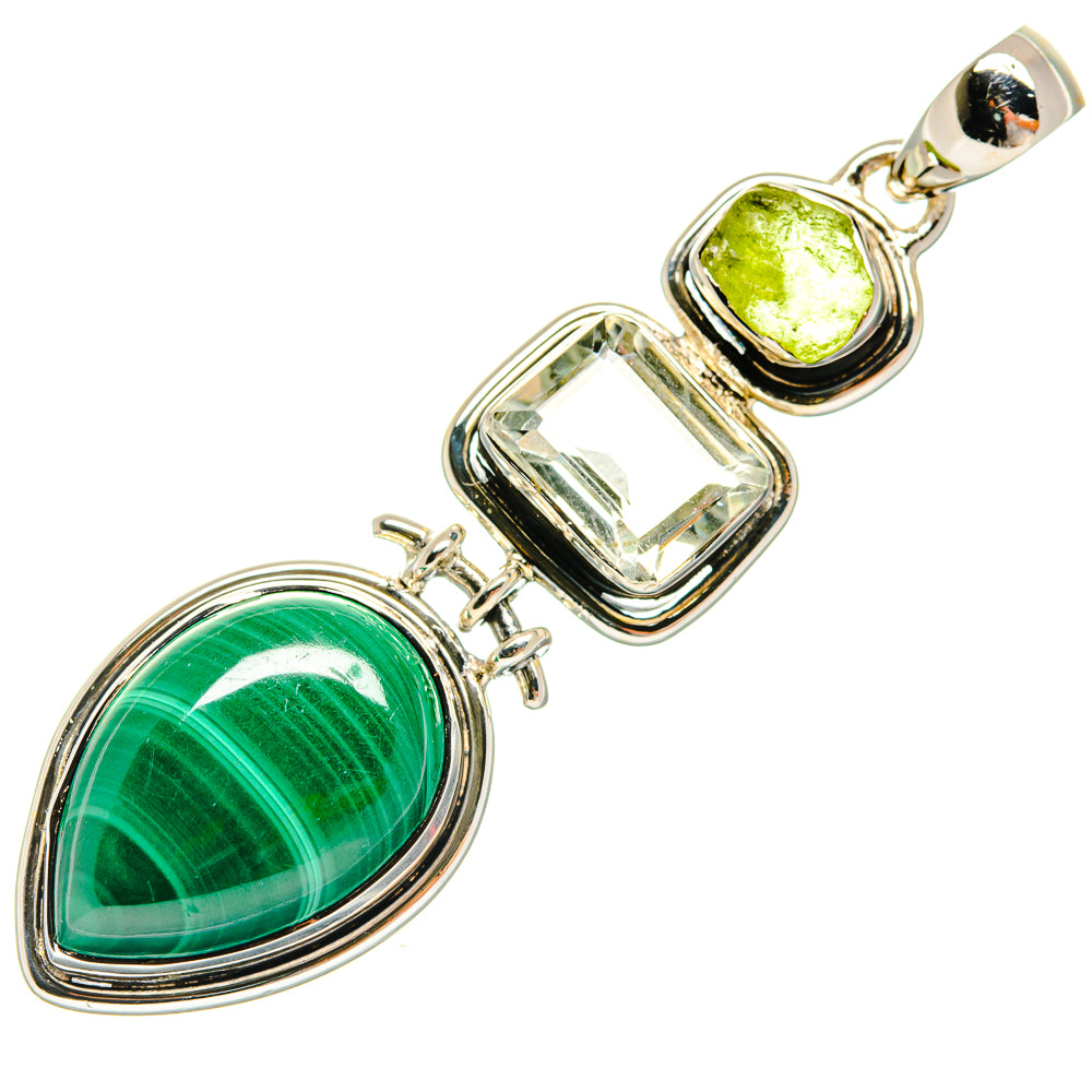 Malachite Pendants handcrafted by Ana Silver Co - PD24655 - Photo 2