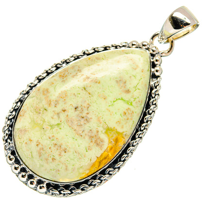 Lemon Chrysoprase Pendants handcrafted by Ana Silver Co - PD24681 - Photo 2