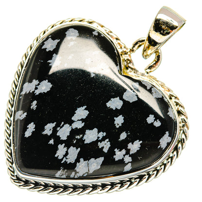 Snowflake Obsidian Pendants handcrafted by Ana Silver Co - PD24684 - Photo 2