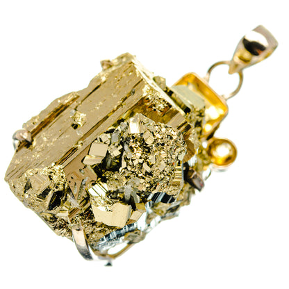 Pyrite Pendants handcrafted by Ana Silver Co - PD24755 - Photo 2
