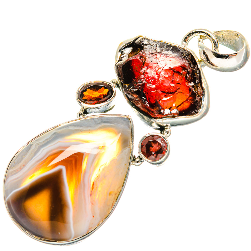Botswana Agate Pendants handcrafted by Ana Silver Co - PD24781 - Photo 2