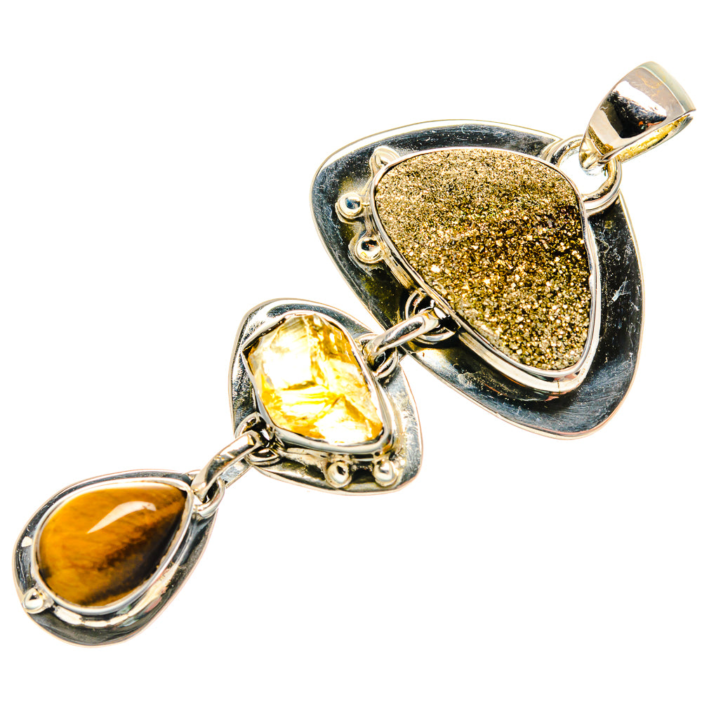 Spectro Pyrite Druzy Pendants handcrafted by Ana Silver Co - PD24784 - Photo 2