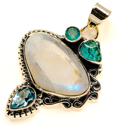 Rainbow Moonstone Pendants handcrafted by Ana Silver Co - PD24806 - Photo 2